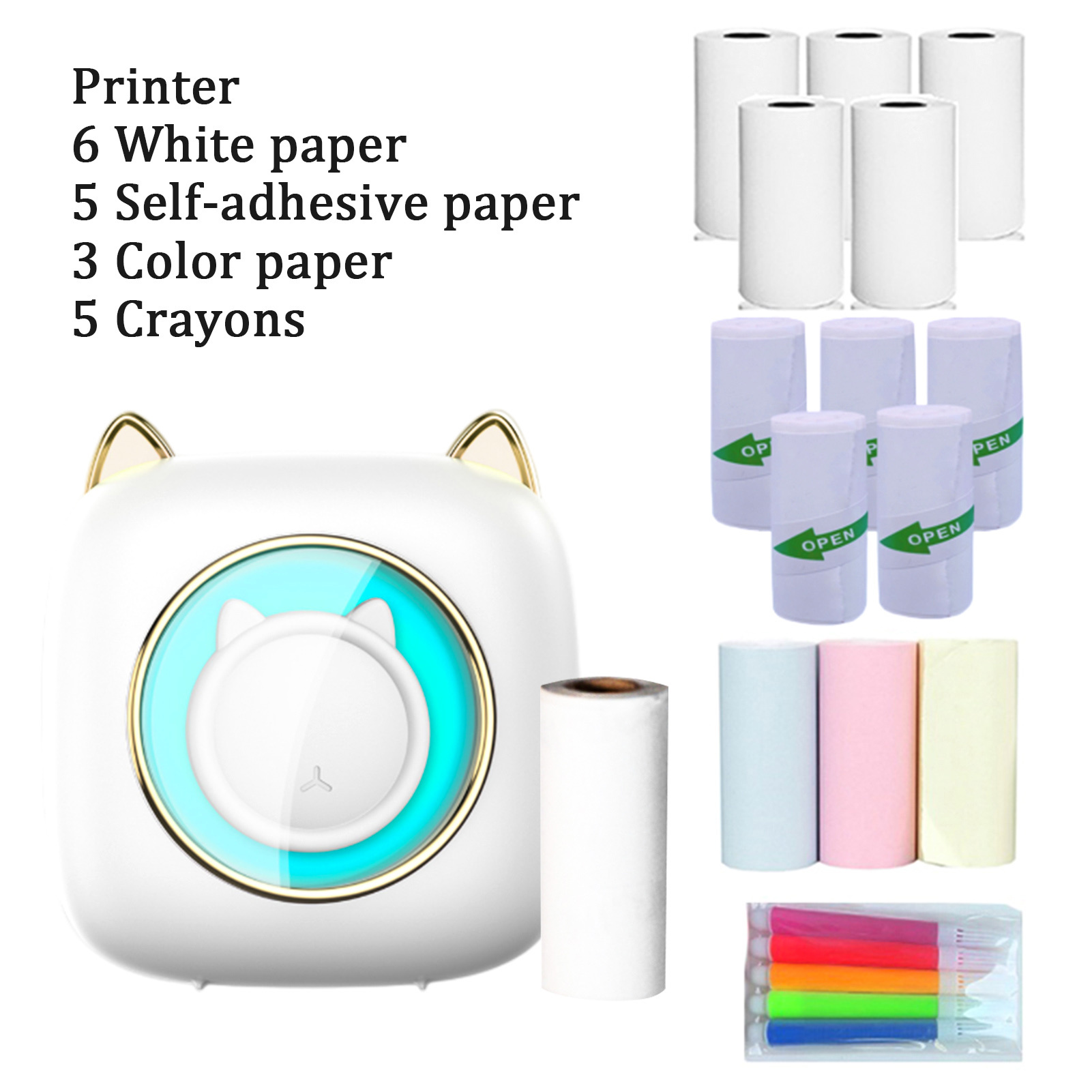 Mini Pocket Thermal Printer Paper Roll - 【Nouveau】C23 Machine d'imprimante thermique Portable sans
