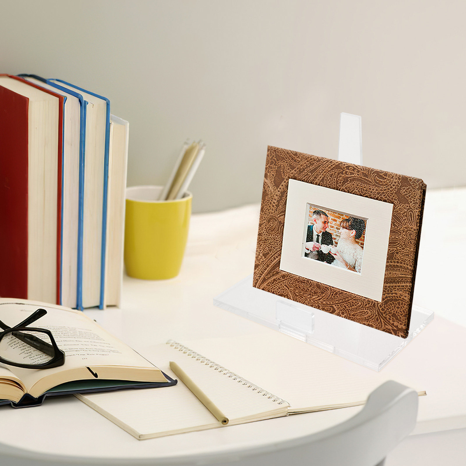 Clear Acrylic Book Stand Holder - Présentoir polyvalent en acrylique pour photos,