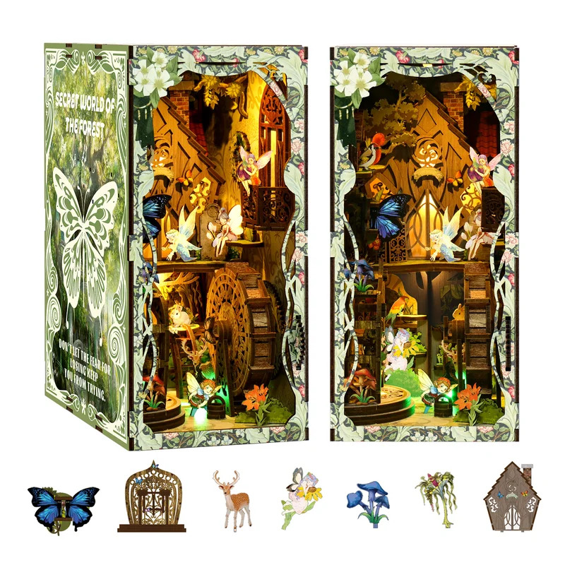 Puzzle 3D en bois DIY, kit de  - Diy Wooden Book Nook Kit Shelf Insert avis et prix