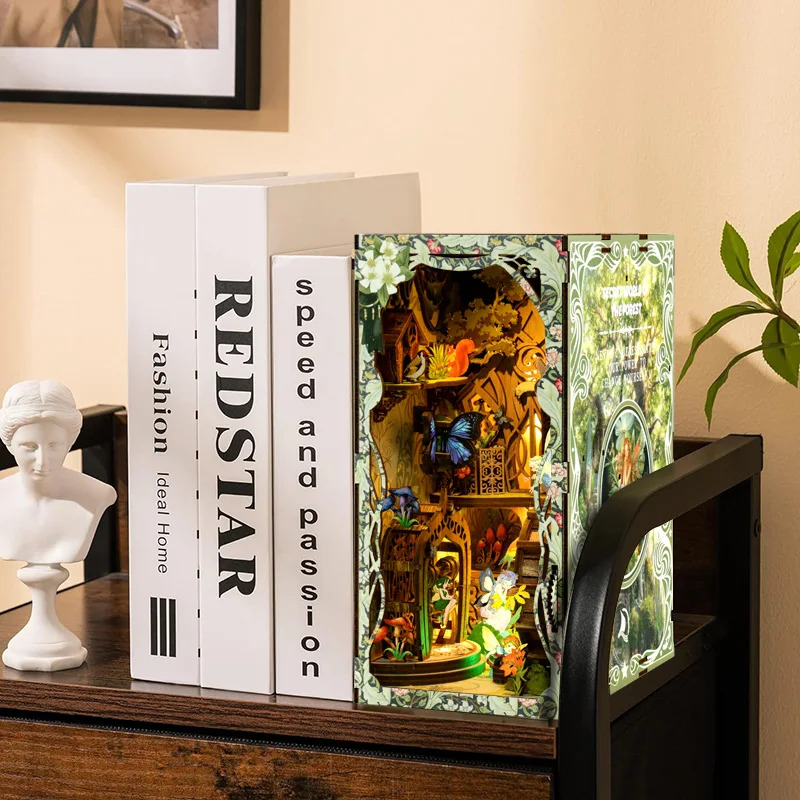 Puzzle 3D en bois DIY, kit de  - Diy Wooden Book Nook Kit Shelf Insert avis et prix