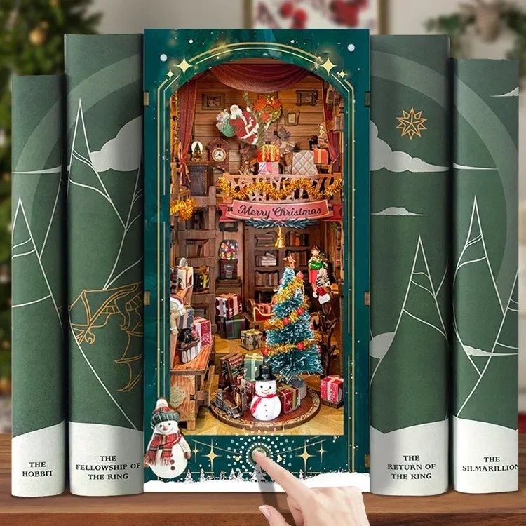 Joyeux Noël, kit miniature de  - Diy Wooden Book Nook Kit Shelf Insert avis et prix