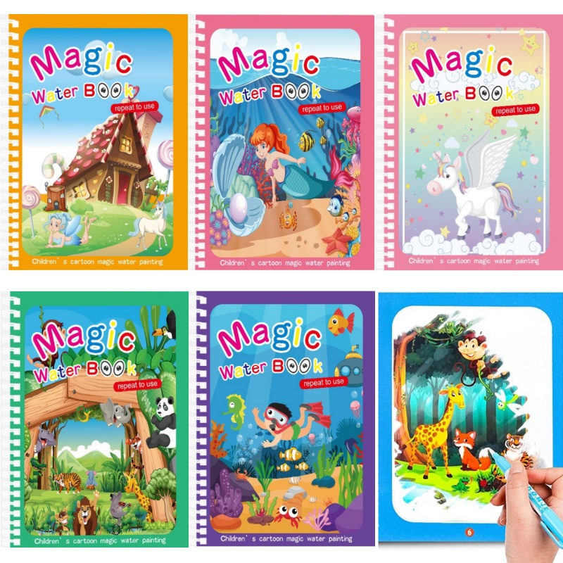 Livre de dessin à l'eau magiqu - Reusable Water Magic Coloring Book avis et prix